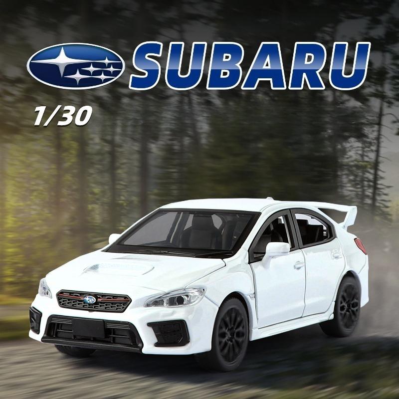 Simulation 1:30 Subaru WRX STI Rennwagen Modell Rückzug Sound Licht Legierung Diecast Jungen Kinderspielzeug Fahrzeug Geschenk Sammlung