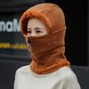 Elastic Hooded Thermal Cap Thickened Knitted Balaclava Cap Soft Knitted Scarf Hat  Outdoor