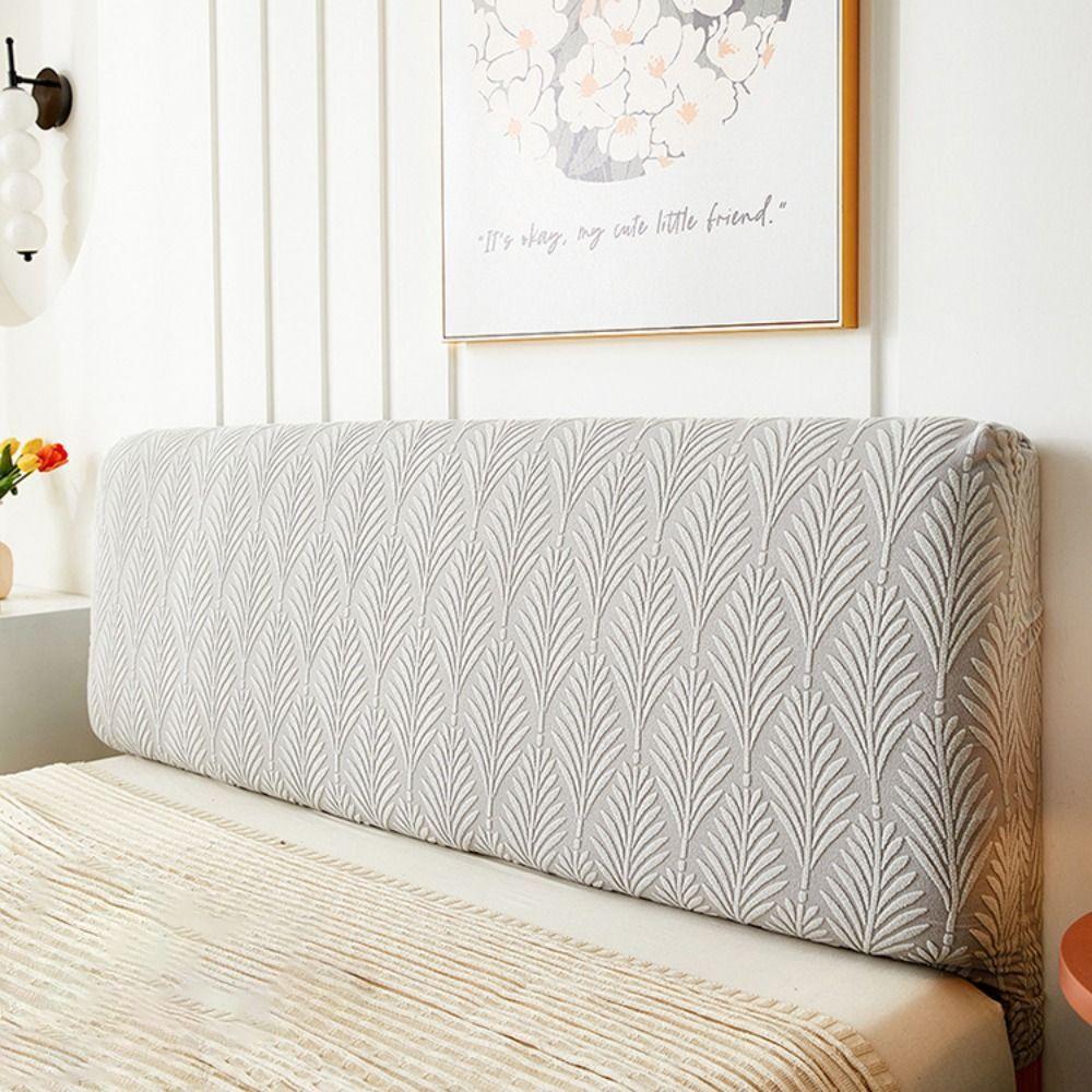 Solid Color Elastic Bedside Dust Cover All-inclusive Protector Cover Jacquard Bed Head Cover  Hotel