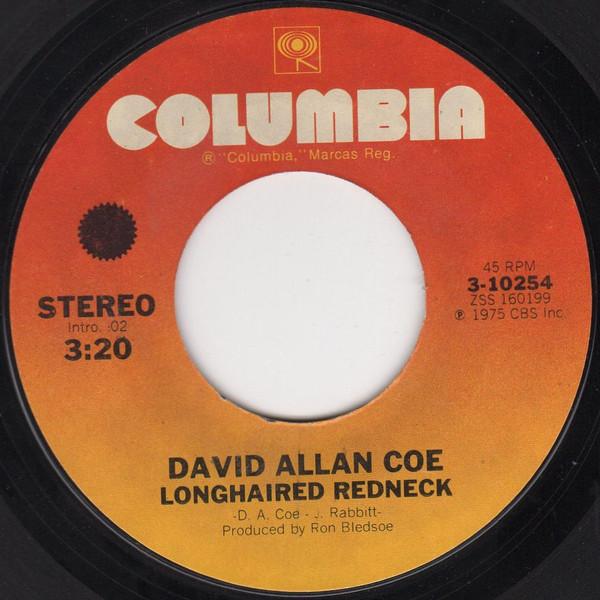 

7inch Record DAVID ALLAN COE - Longhaired Redneck 310254 Columbia 1975 US Folk Used