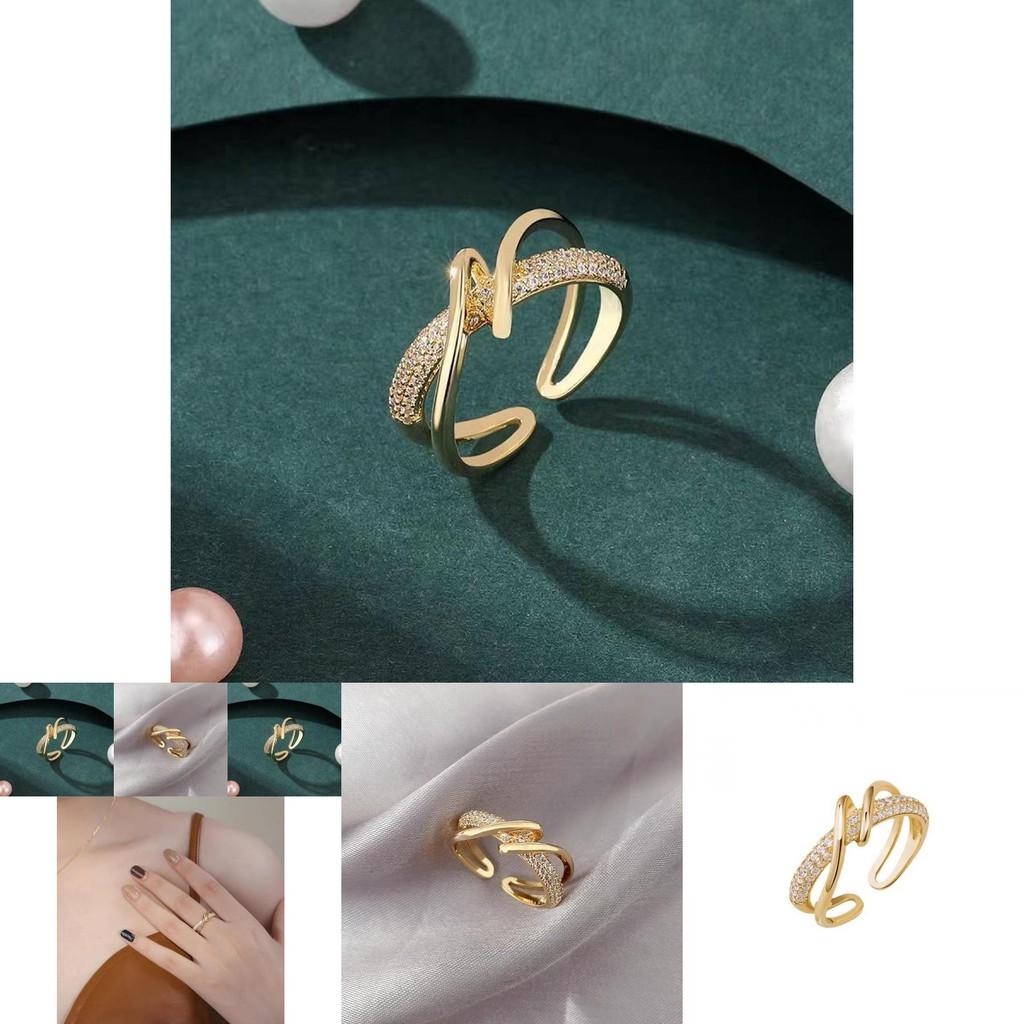 Fashionable And Modern Open Copper Ring In Gold Or Silver With Elegant Zirconia Detailing