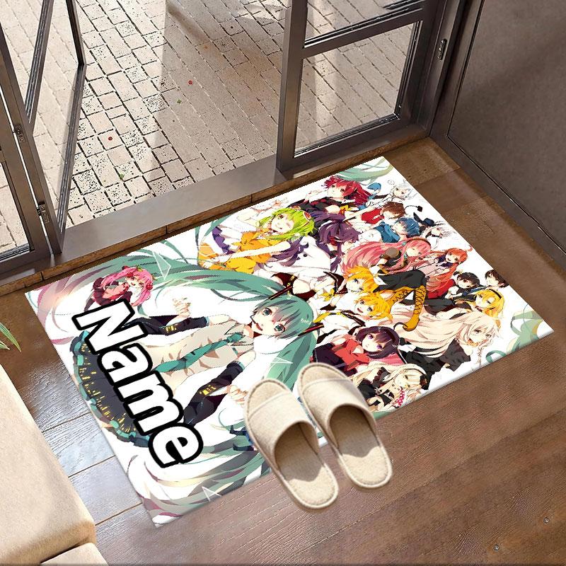 Custom Name Personalized Hatsune Miku Print Carpet, Versatile Home Decor Rug, for Playroom, Apartment, Balcony, Entryway, Hallway Gift