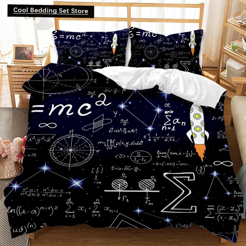 

Математика Комплект пододеяльника размера Queen Математическая формула Принт Комплект постельного белья для детей Мальчиков Девочек Образовательный Полиэстеровый чехол для одеяла EU single(135x200cm)