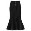 Denim Pencil Skirt With Ruffle Hem For Office Women Autumn Winter