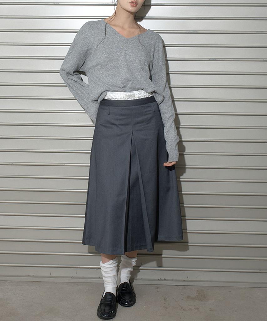 Deoenel Pleated Skirt - [Grey]