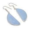 Natural Angelite Stone Gemstone Handmade 925 Sterling Silver Earring 2.09" AE-11681