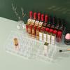 Transparent Non-Acrylic Lipstick Organizer for Desktop - Small Lip Gloss Holder with Grid Design