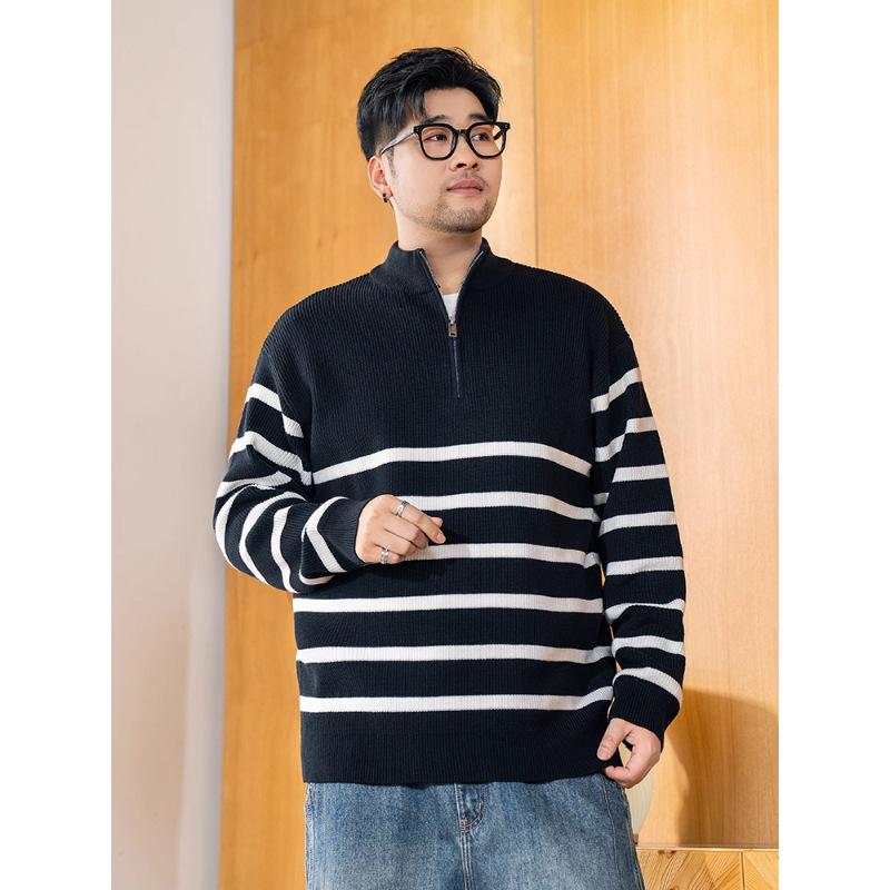 

Мужской теплый модный большой размер тяжелый свитер мягкая высококачественная ткань свитер на молнии до половины свободный повседневный спортивный трикотажный лонгслив 8XL