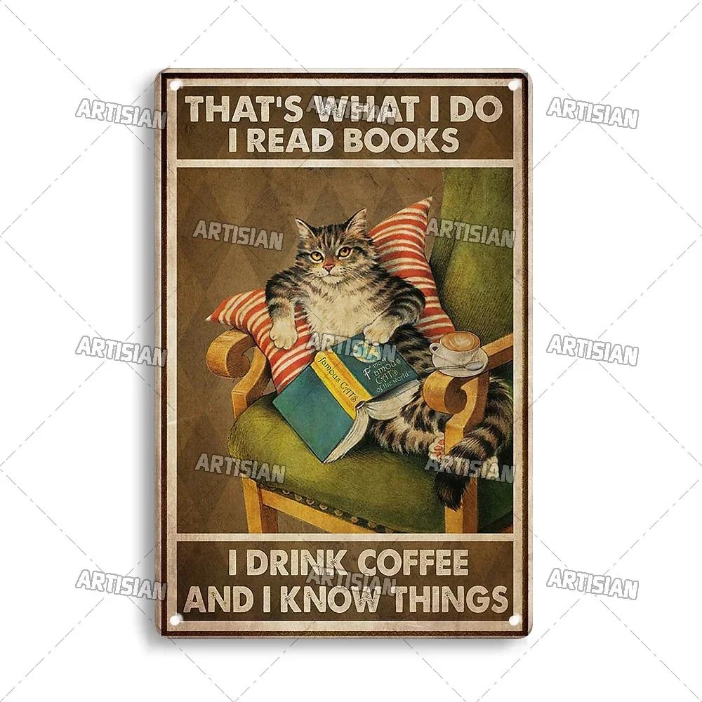 Artisian Animal Black Cat Retro Metal Poster Funny Pet Vintage Decorative Tin Plaque Garage Bar Pub Club Man Cave Wall Decor