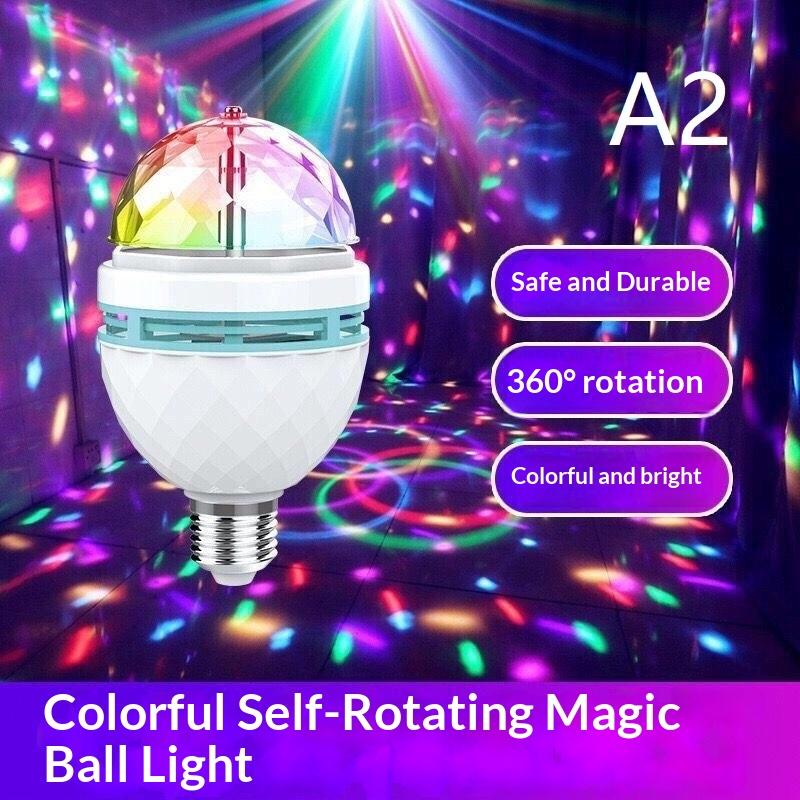 RGB Stage Magic Ball Light 360° Full Rotation Color Changing USB Plug for Bar Club DJ Show Anniversary Party Decor