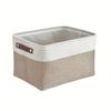 Cotton Linen Eva Thick Collapsible Storage Basket With Handles For Bedroom And Living Room Organization