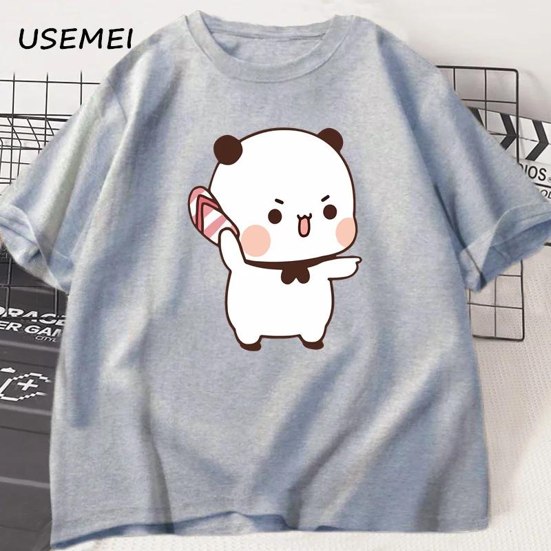 Panda Bear Bubu Throwing Flip Flop To Dudu T-shirt Men Women Funny Couple T Shirt Casual Cotton Fashion Cute Tshirt Valentines