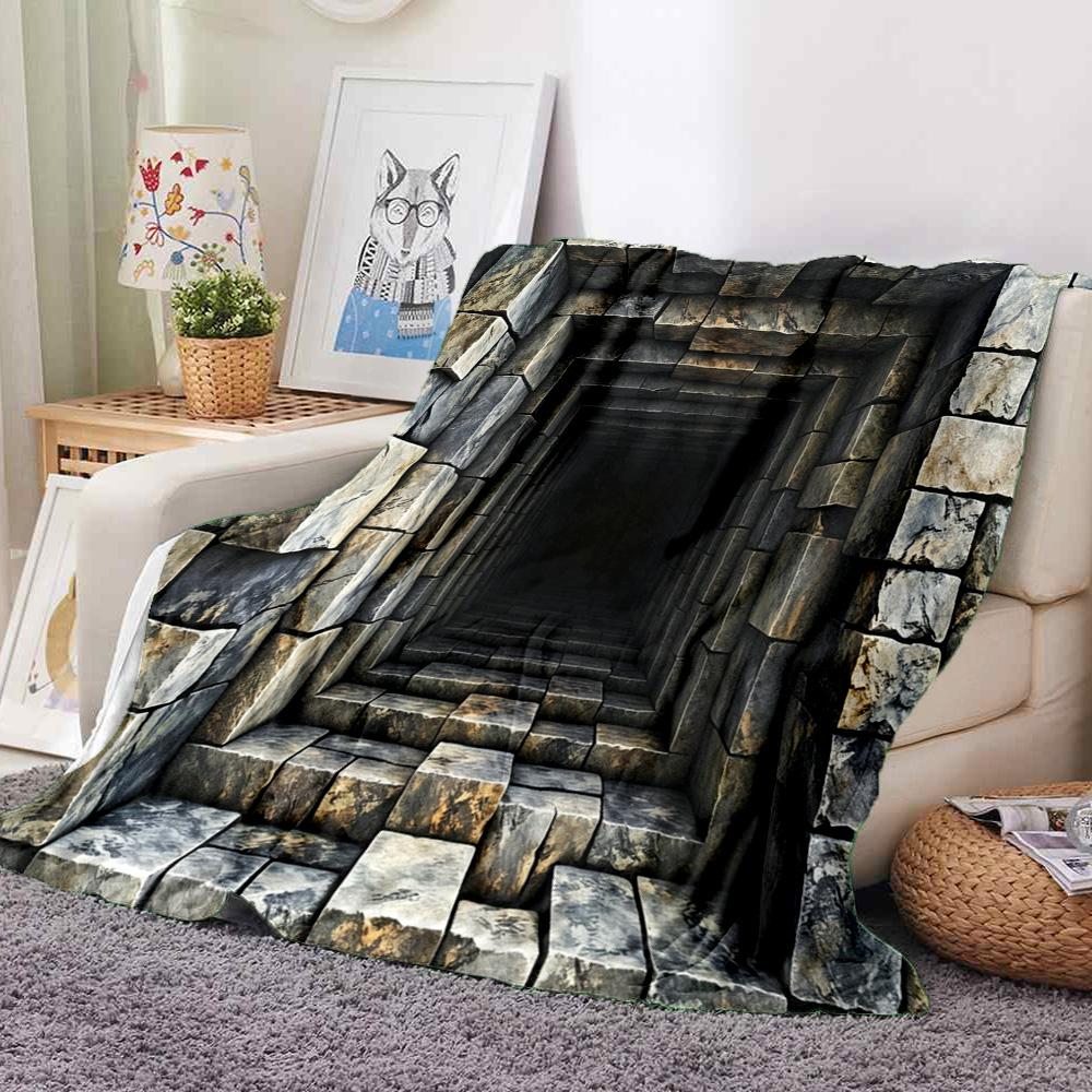 Stone Tunnel Flannel Blanket Throw Blanket Soft Warm Sofa Bed Camping Car home Decor Unique Christmas Gift C9302570