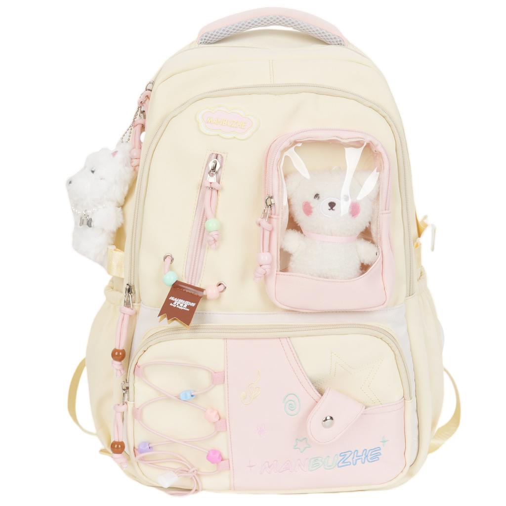 New junior high school student schoolbag large-capacity hanging trolley case wear-resistant and dirt-resistant college student casual backpack