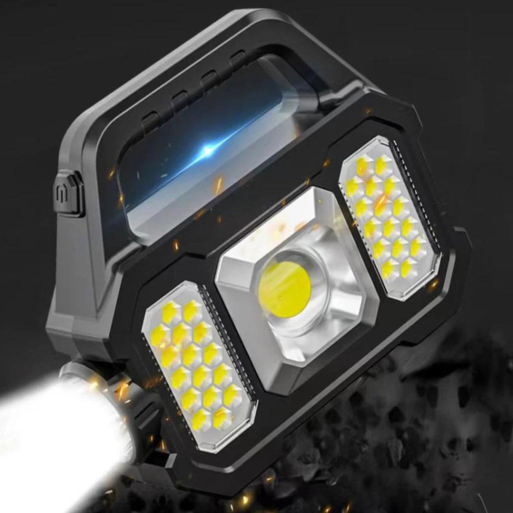 USB Rechargeable Flashlight Waterproof COB/LED Torch Light Portable Powerful Lantern Solar Light for Camping Hiking