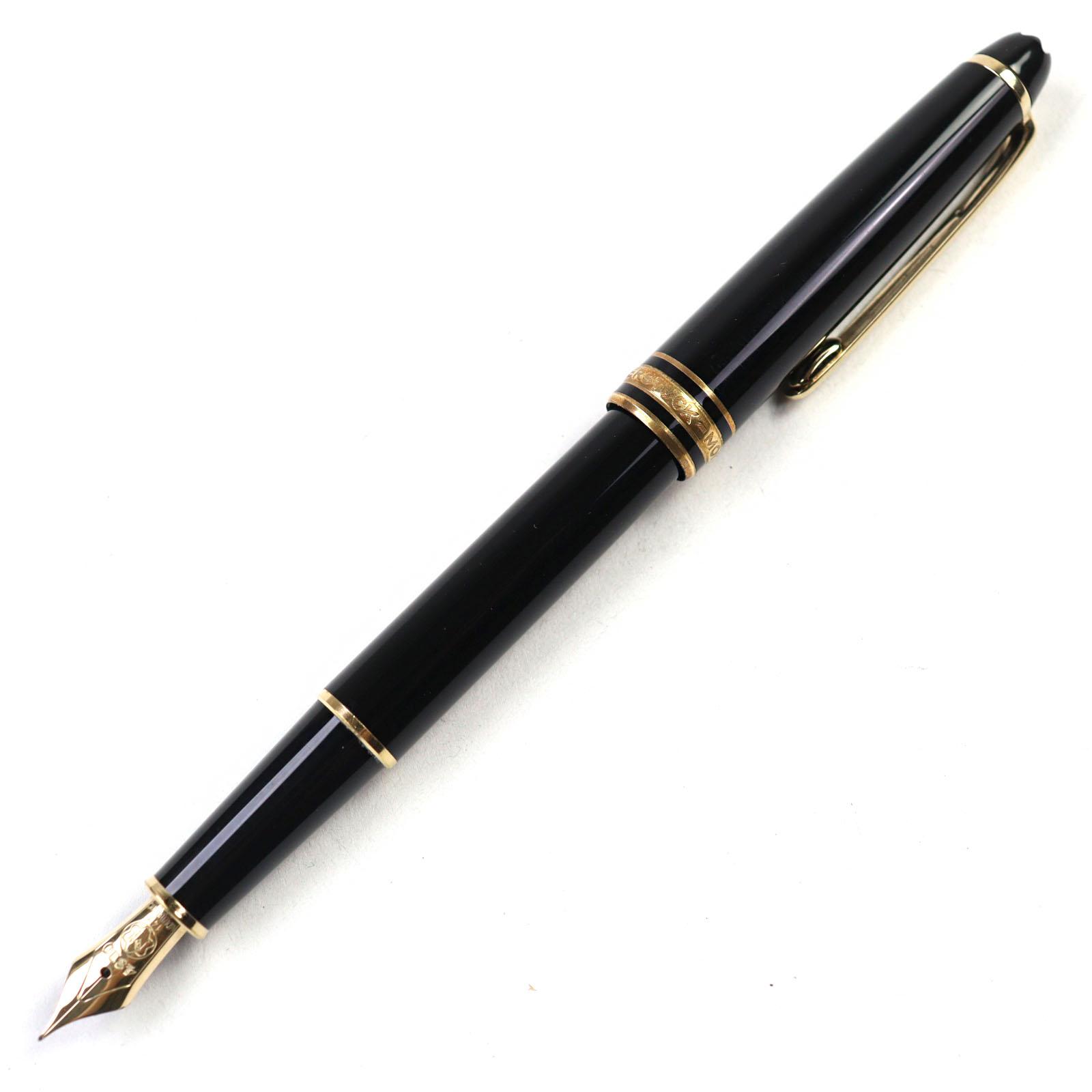 

Excellent MONTBLANC fountain pen Meisterstck Classic Logo engraved Black gold 14K Used