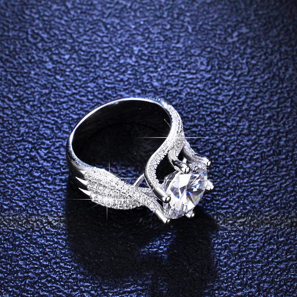 D Color 5 Carat Moissanite Full Diamond S925 Silver Plated 18k Gold Ring Engagement Ring Wedding Ring Gift for Girlfriend