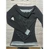 T-shirt Vintage Rayé Patchwork Col Drapé Manches Longues Femme Mode Imprimé Lettres Haut