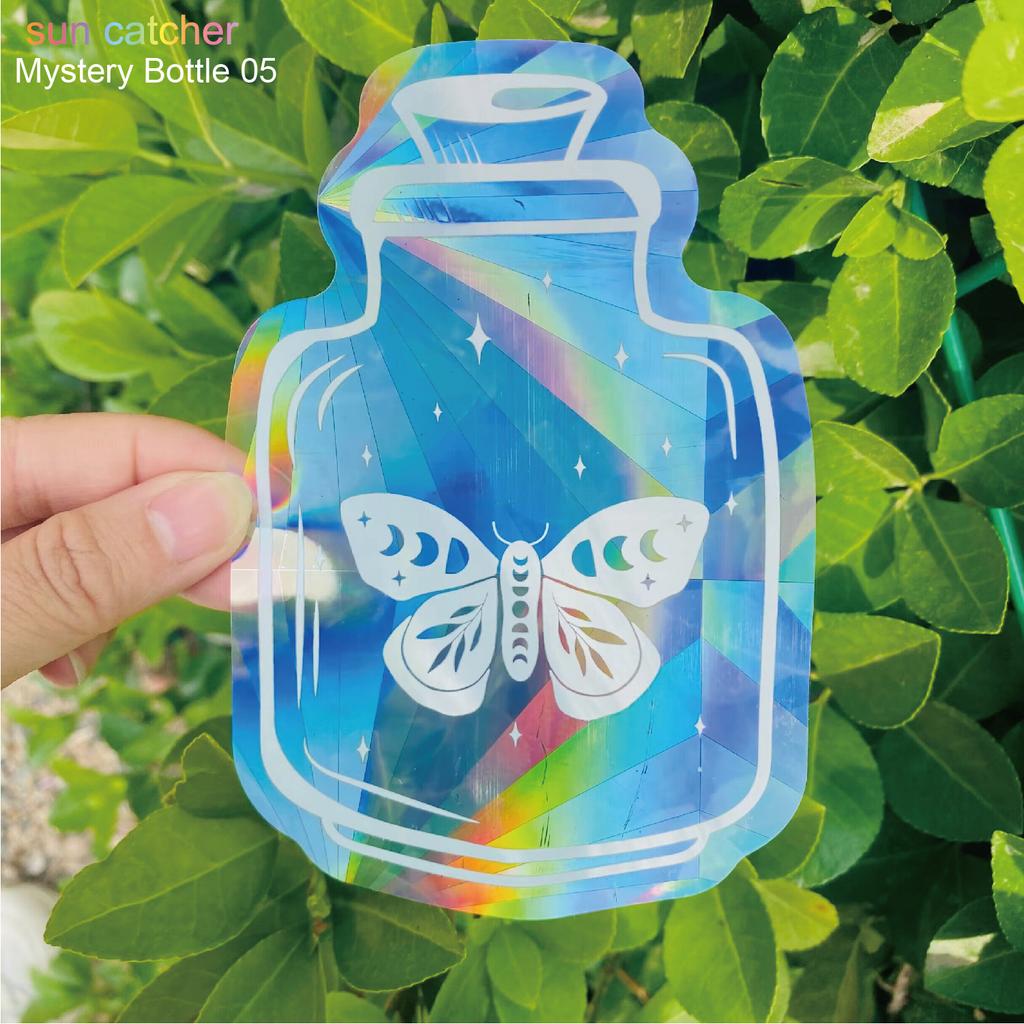 Sunflower Suncatcher Window Big Sticker Star Moon Evil Eye Sunlight Catcher Butterfly Sun Catcher Cat Rainbow Film for Car Glass
