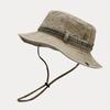 1 ks Sluneční klobouk Boonie Klobouk Washed Bucket Hat Skládací Outdoorový Klobouk na Rybaření Lov s Popruhem Nastavitelný Podbradní Pásek pro Muže a Ženy