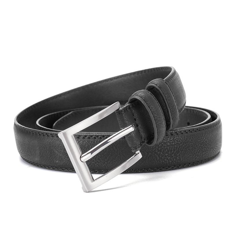 Belt Men'S Alloy Button Head Pin Buckle Belt Casual Men'S Belt Pu Belt