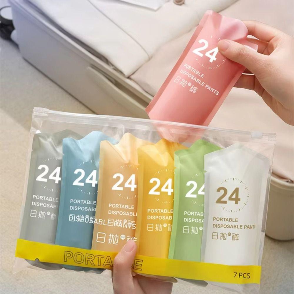 5PCS/Set Solid Color Free Washing Pantie Portable Postpartum Monthly Shorts  for Women