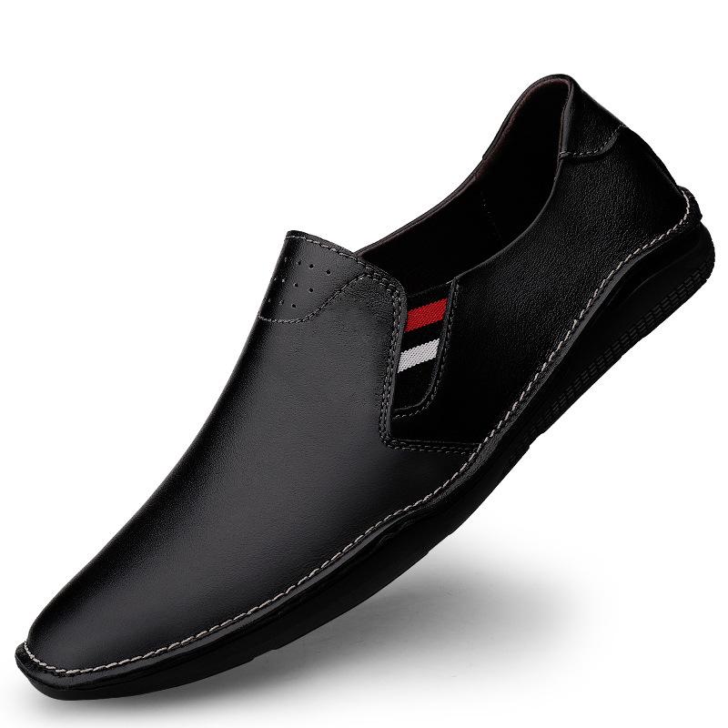 Men s Breathable Leather Slip-On Loafers - Spring/Summer Casual Driving Shoes 40