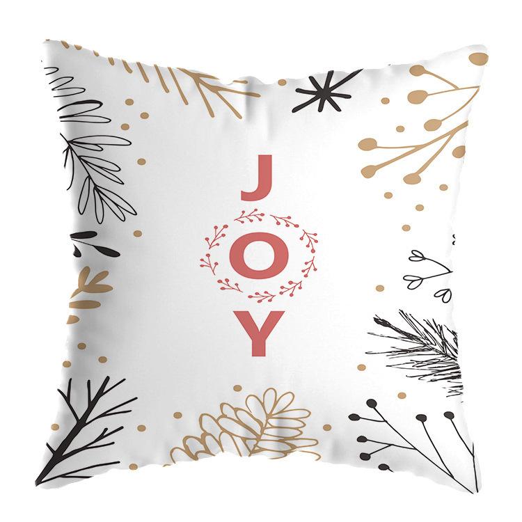 Cartoon Santa Claus Pattern Throw Pillow Cover With Short Plush Print Living Room Sofa Decoration Cushion Cover Pillow Covers