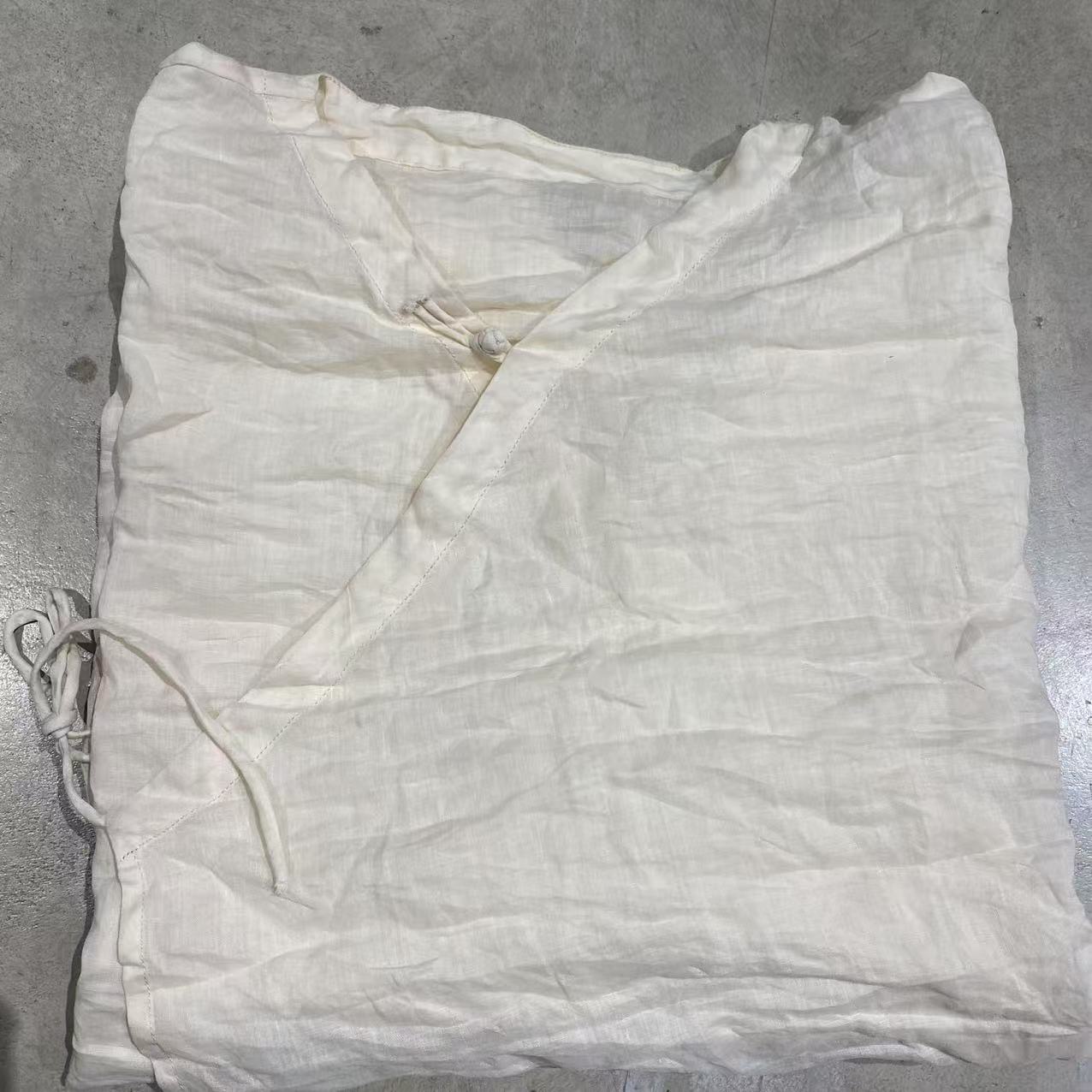 

Johnature Women Vintage Shirts V-Neck Long Sleeve Blouses Autumn Solid Color Loose Chinese Style Female Shirts One Size