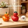 Figurina di Anatra con Frutta e Verdura Cartone Animato PVC Decorazione Creativa per Scrivania per Regalo e Collezione