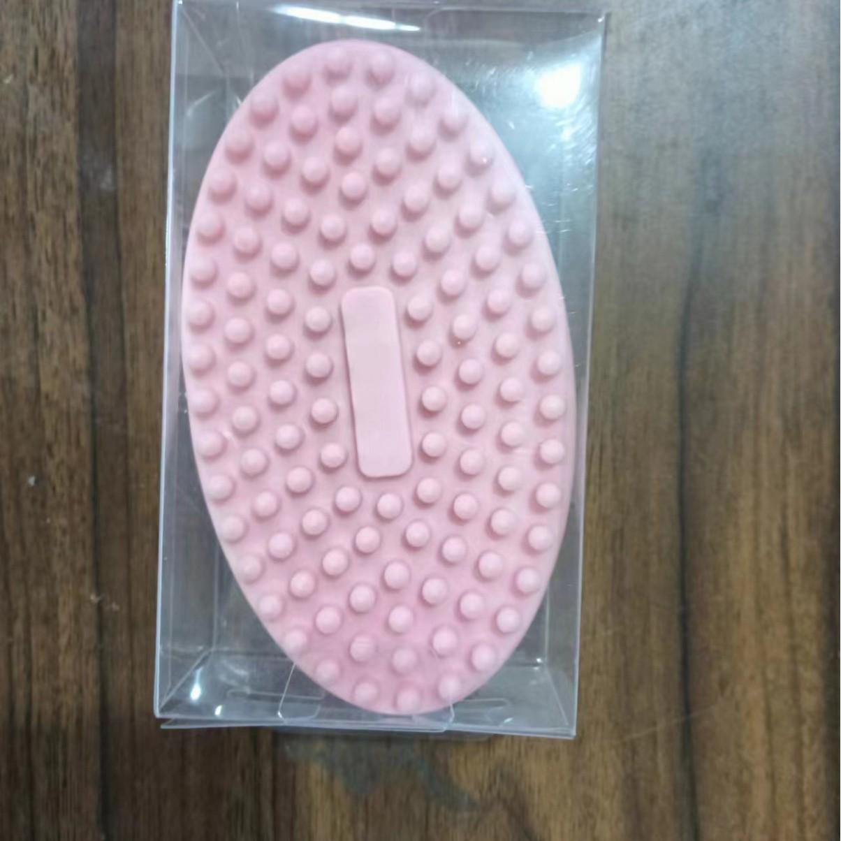 Silicone Baby Bath Brush - Soft, Sensory Shampoo Brush for Kids PVC Transparent Plastic Box розовый
