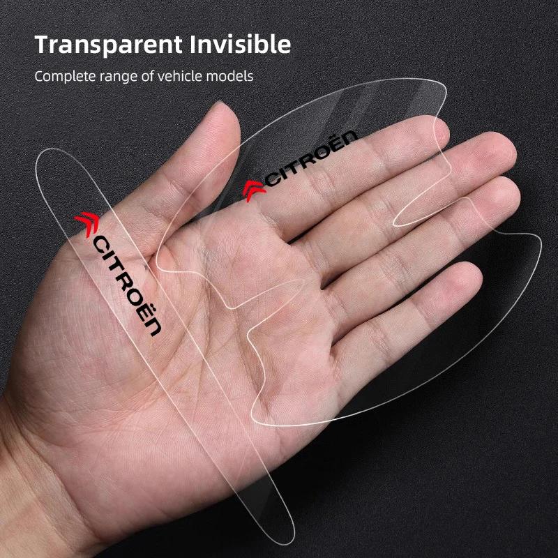 WYGL9 8Pcs Car Door Bowl Handle Protective Sticker Anti-collision Strip For Citroen C3 C4 C5 Berlingo Saxo C4l Xsara Picass C-Elysee