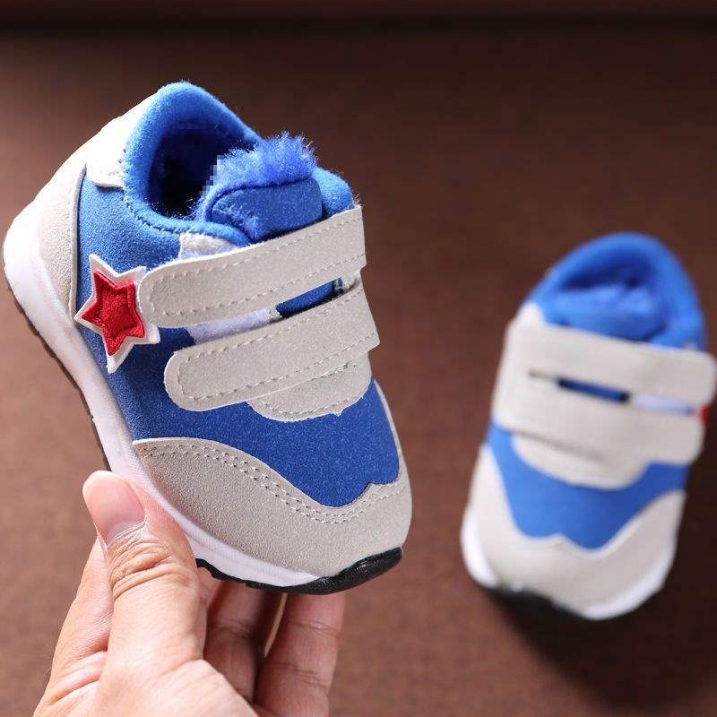 Winter Warm Baby Cotton Shoes 0-2 Years Old Soft-soled Children's Biscuit Shoes Fleece Boys and Girls Board Shoes, Baby Shoes