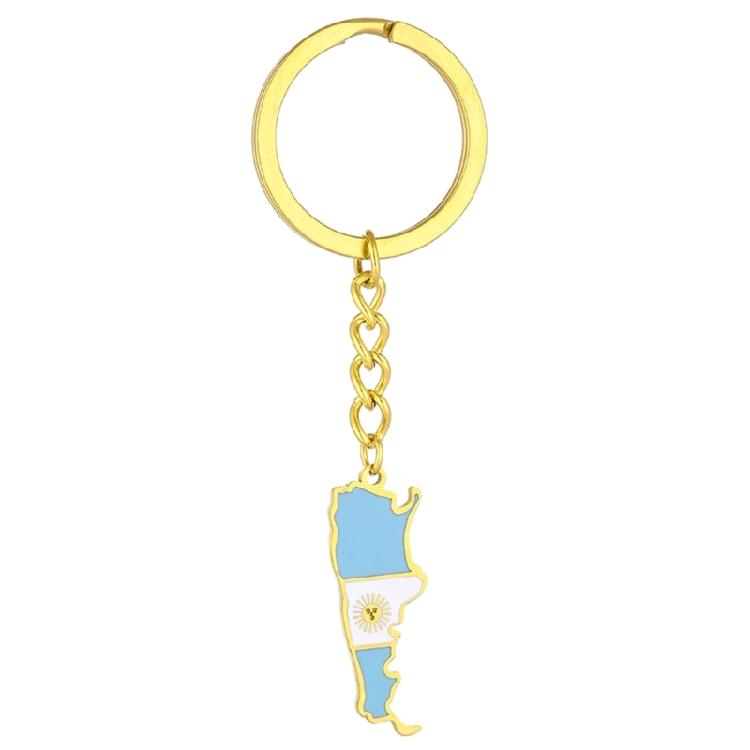 Argentina Border Line Map Flag Keychain Charm Pendant Keyring for Women Men