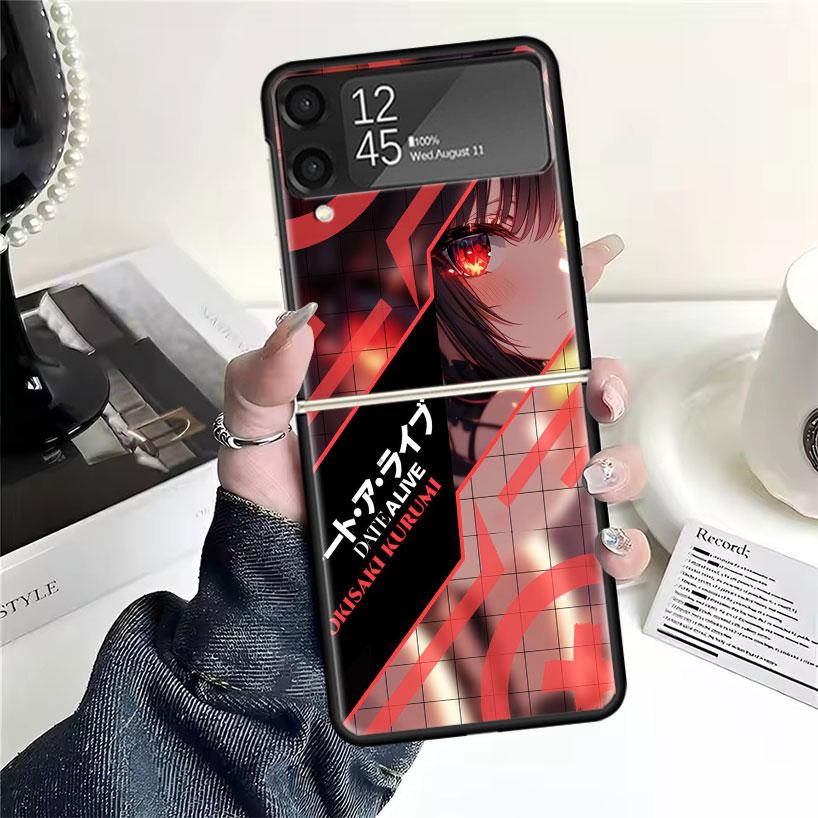 Cute Anime Waifu Art Design Phone Case For Samsung Galaxy Z FLip7 Flip6 Flip3 Flip4 Flip5 ZFlip 7 Flip 6 5 4 3 5G Fundas Cover C