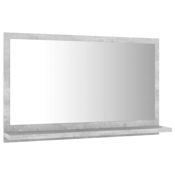 VidaXL Miroir de Salle de Bain Miroir de Maquillage Miroir Mural Décoration Miroir Décoratif Maison Intérieur Gris Béton 804566
