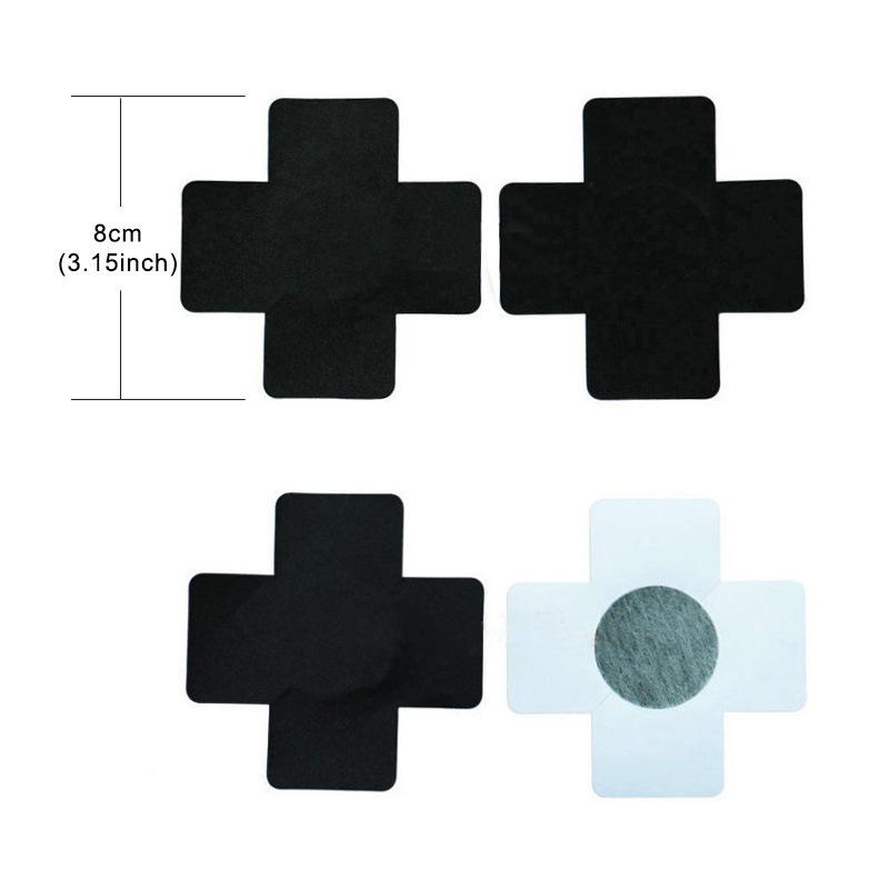 10Pcs Black Nude Women Cross Shape Self-Adhesive Disposable Nipple Cover Breast Pasties Stickers For Strapless Clothes