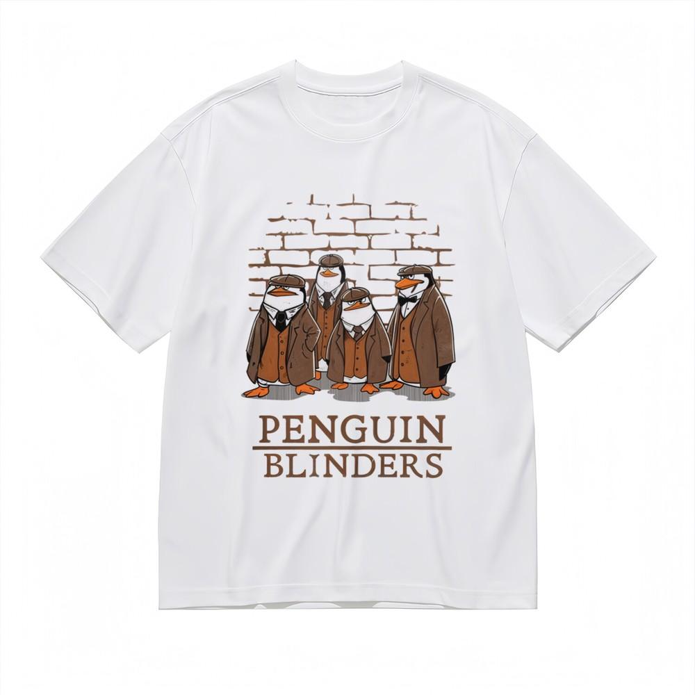 

Women s Classic T-Shirt Retro Penguin Mob Brown Tweed Penguin Blinders 2XL