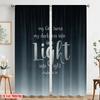 2pcs 2D flat printing Curtains My God Turns Darkness Light Polyester Without Electricity Festive Curtains for Holiday Decor
