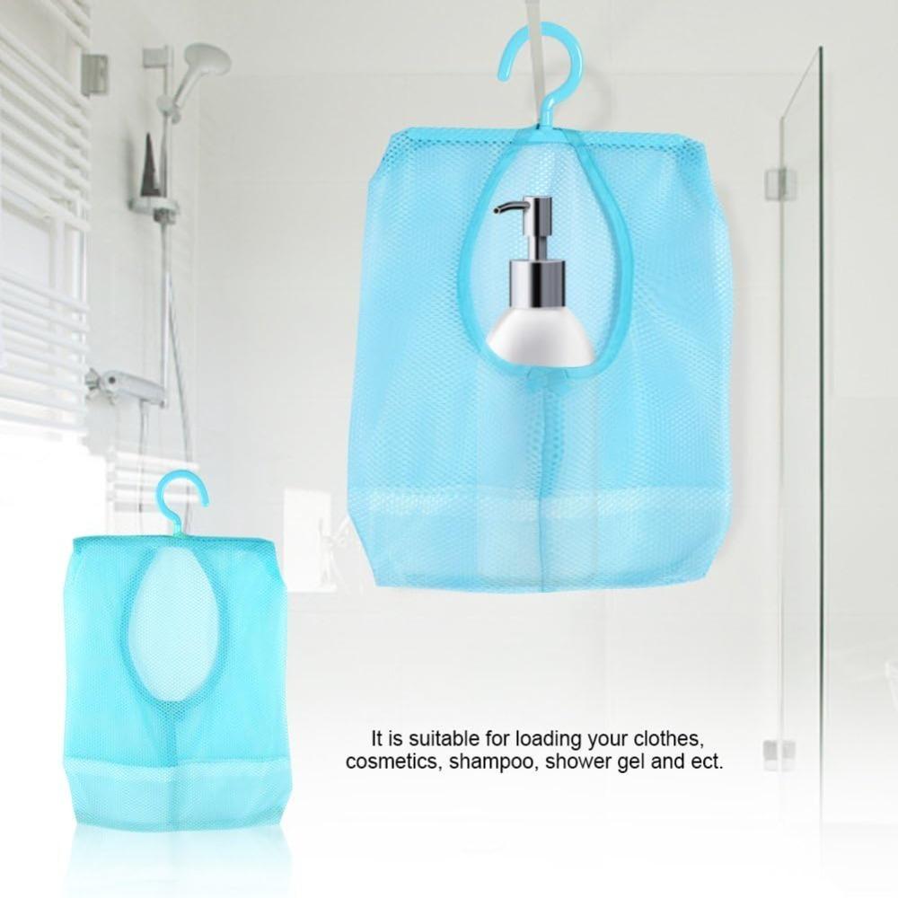 Mesh Fabric Hanging Storage Bag Blue Hanging Mesh Net Bag Storage Hanging Net Kitchen Organization