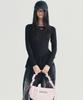 Nick&Nicole Crystal Shirring Ribbon Round Bag_Baby Pink