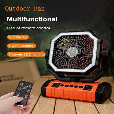 Multi-functional Portable Camping Fan Long-Lasting Battery Rechargeable Outdoor Tent Fans 20000mAh LED Lantern Travel Fans