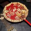 Chinese Wedding Decorative Ancient Style Hand Bouquets Chinese Fan Bridal Group Fan Embroidery Fan