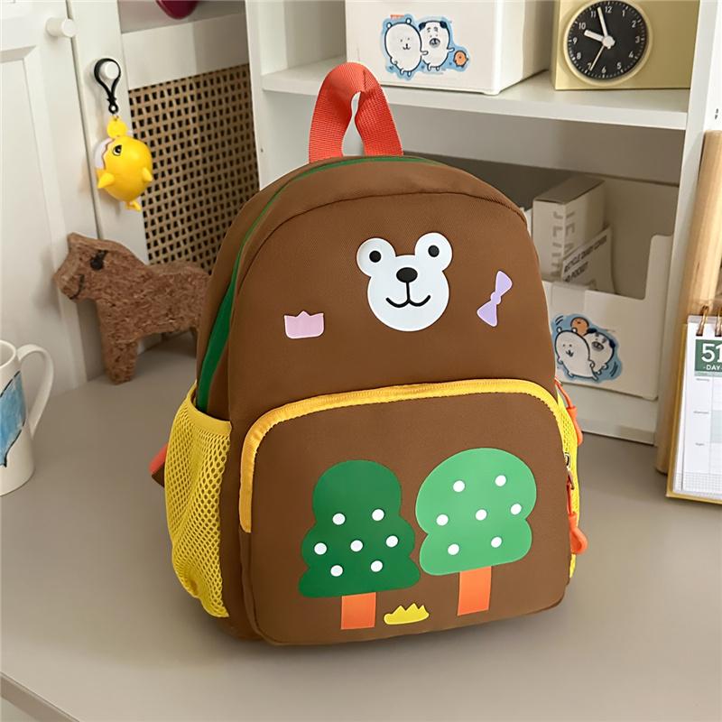 Cute Cartoon Bear Kids Backpack Nursery School Bag Toddler Daypack with Mesh Pockets
