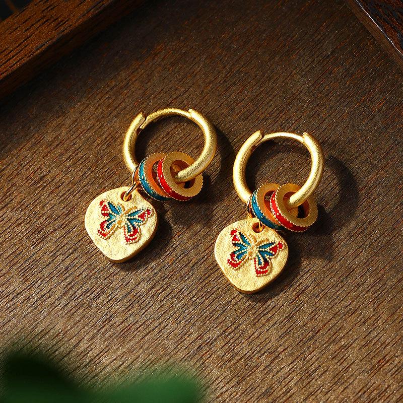 Vintage Chinese Enamel Butterfly Earrings: High-End, Versatile Mid-Century Ear Clips