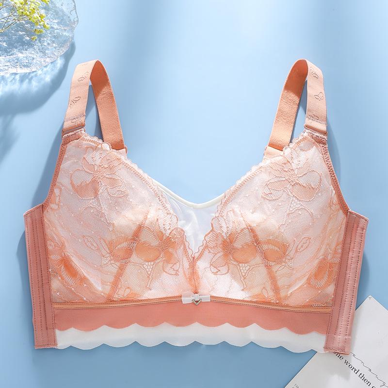 Noua lenjerie de corp fără bureți de mărime mare Sânii mari arată urechi mici de iepure ultra-subțiri, adunare fără cusături și sutien anti-lăsare