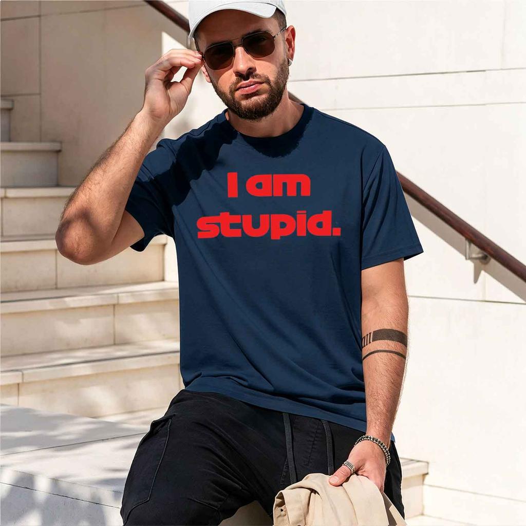 I am stupid Leclerc Sticker  New Model Unisexs Shortsleeve crewneck TShirt Classic Casual Multiple Colors and Sizes for Dail