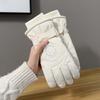 Soft Plush Thickened Gloves Oxford Cloth Finger Mittens Gift Unisex Windproof Gloves  Autumn