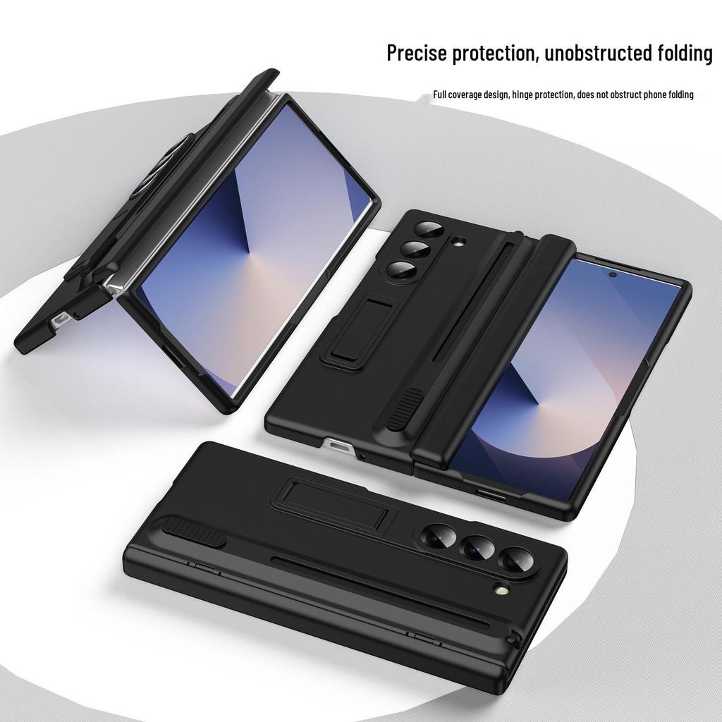 Samsung Z Fold 7/6/5/4 Full Coverage Case with Bracket & Retractable S Pen Slot
