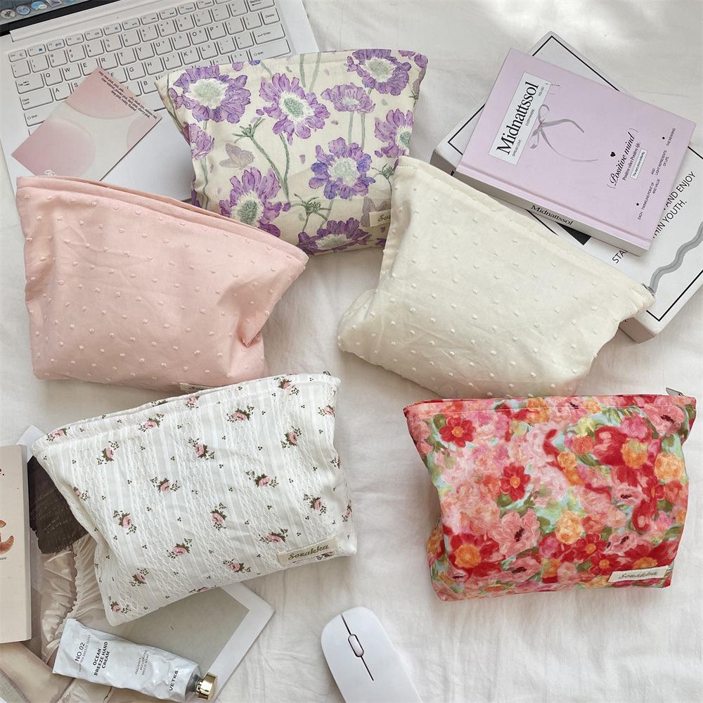 Floral Makeup Bags Women Cosmetic Bag Artistic Print Clutch Bag Travel Organizer Wash Bag Portable Makeup Pouch Key Phone Pouch